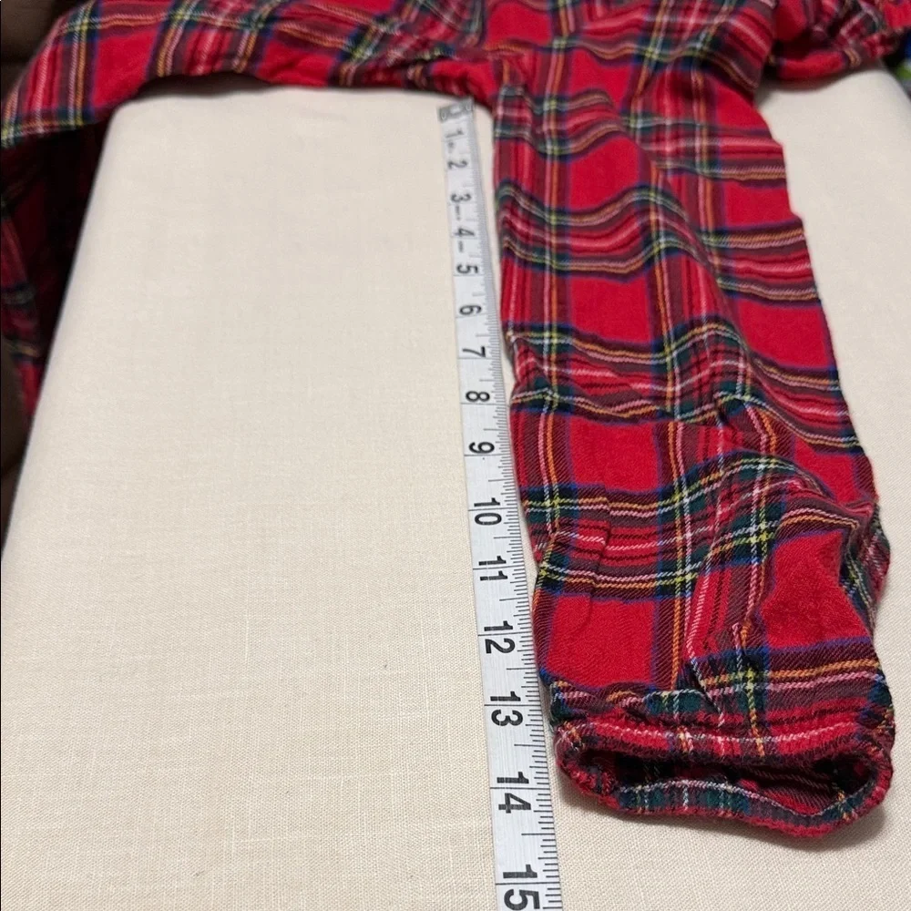 H&M Red Plaid Flannel Girls Dress with Ruffle Collar.  Size 9/10.